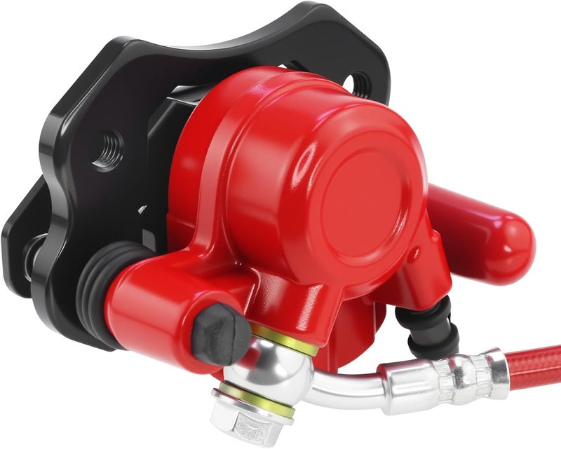 PRO BAT Rear Hydraulic Brake Assembly Caliper Master Cylinder Kit with Brake Pad Go Kart Golf Cart ATV (Red-1) - Image 5